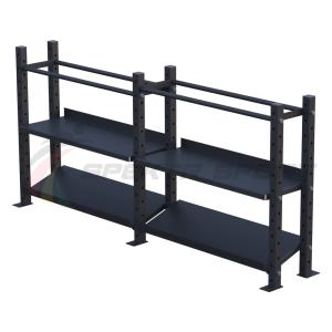 Купить Модульный стеллаж для гантелей, гирь и медболов 2580х430х1200 (2 секции) в Семикаракорске 