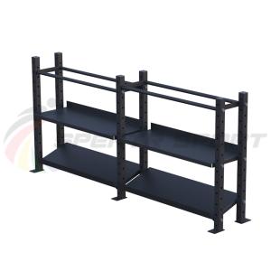 Купить Модульный стеллаж для гантелей, гирь и медболов 3780х430х1200 (2 секции) в Семикаракорске 